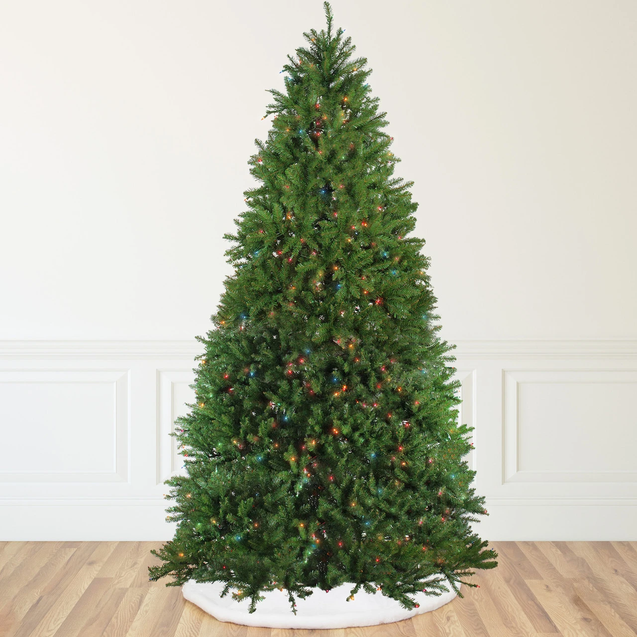 12' Pre-Lit Rockwood Pine Artificial Christmas Tree, Multi LED Lights 3 12' Pre-Lit Rockwood Pine Artificial Christmas Tree, Multi LED Lights