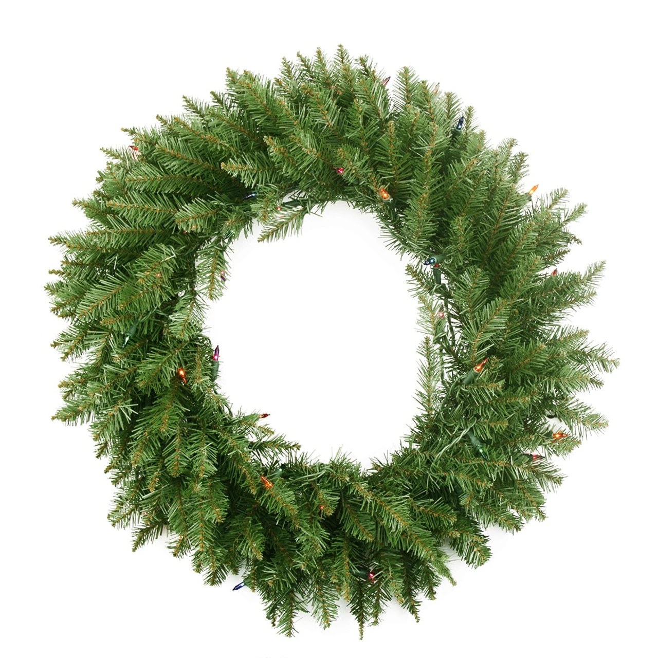 Pre-Lit Northern Pine Artificial Christmas Wreath - 36-Inch, Multi-Color Lights 5 Pre-Lit Northern Pine Artificial Christmas Wreath - 36-Inch, Multi-Color Lights - Image 3