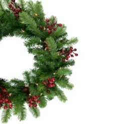 Pre-lit Noble Fir With Red Berries And Pine Cones Artificial Christmas Wreath - 24" - Clear Lights 9 Pre-lit Noble Fir With Red Berries And Pine Cones Artificial Christmas Wreath - 24" - Clear Lights -Christmas Decoration Store northlight z85340 2 updated2022 93552.1667643621