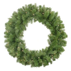 Pre-Lit Noble Fir Artificial Christmas Wreath - 30-Inch, Clear Lights