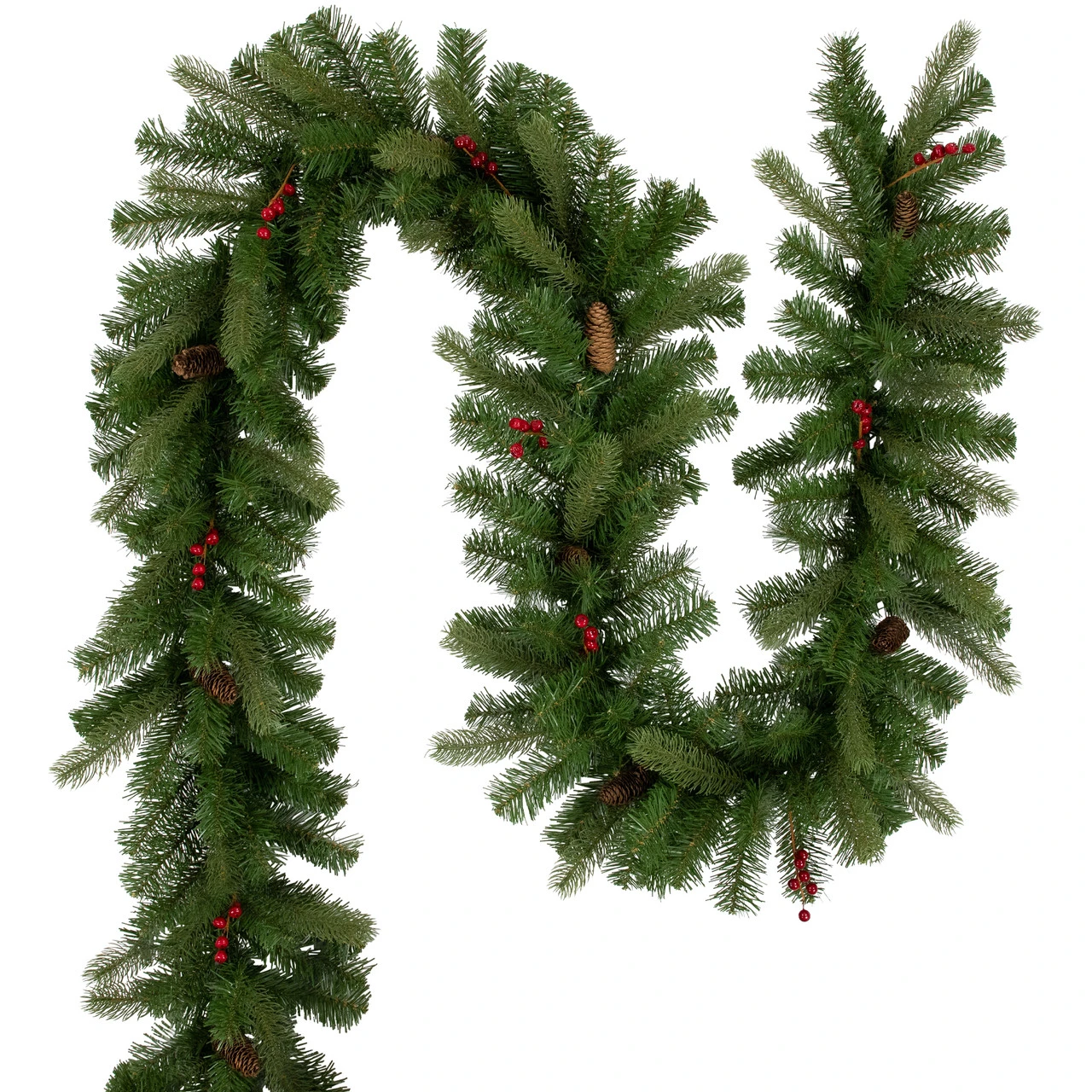 25' X 12" Noble Fir Commercial Christmas Garland With Berries, Unlit 3 25' X 12" Noble Fir Commercial Christmas Garland With Berries, Unlit