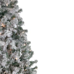 6' Pre-Lit Slim Flocked Pine Artificial Christmas Tree, Clear Lights -Christmas Decoration Store northlight z92856 2 39483.1667490914
