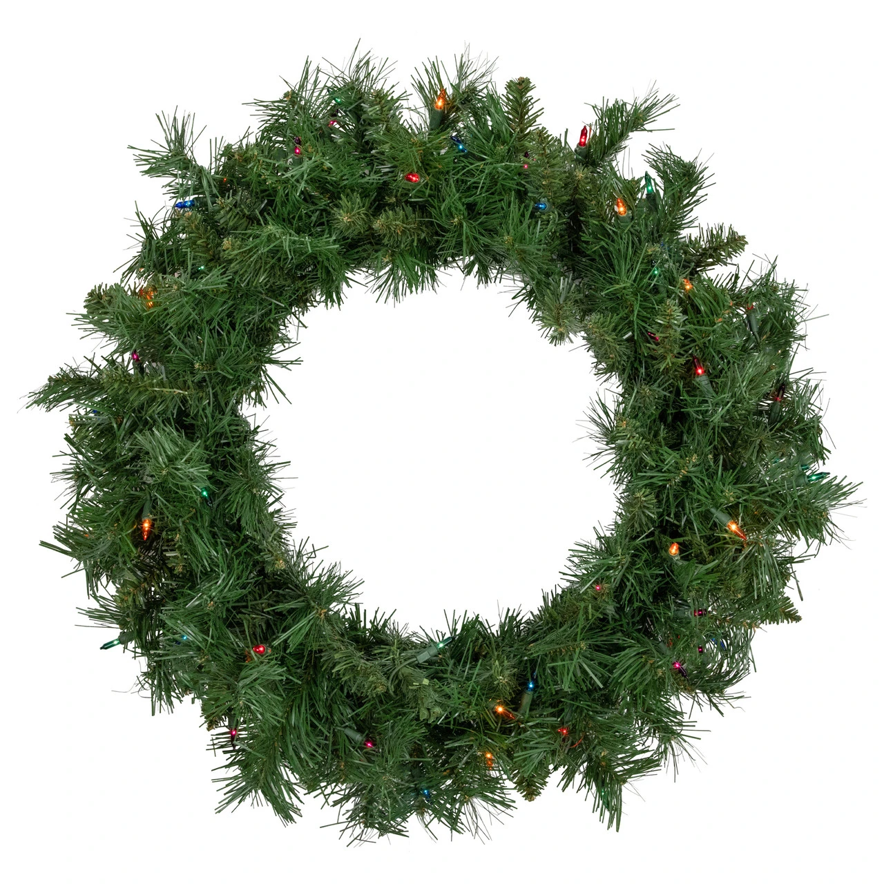 Pre-lit Chatham Pine Artificial Christmas Wreath, 24-Inch, Multi-Color Lights 3 Pre-lit Chatham Pine Artificial Christmas Wreath, 24-Inch, Multi-Color Lights