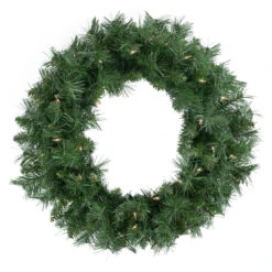 Pre-lit Chatham Pine Artificial Christmas Wreath, 24-Inch, Clear Lights