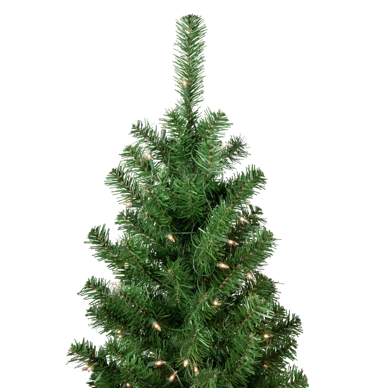 15' Pre-Lit Pendleton Spruce Slim Artificial Christmas Tree, Clear Lights 6 15' Pre-Lit Pendleton Spruce Slim Artificial Christmas Tree, Clear Lights - Image 4