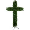 7' Pre-Lit Artificial Pine Christmas Cross - Warm White LED Lights