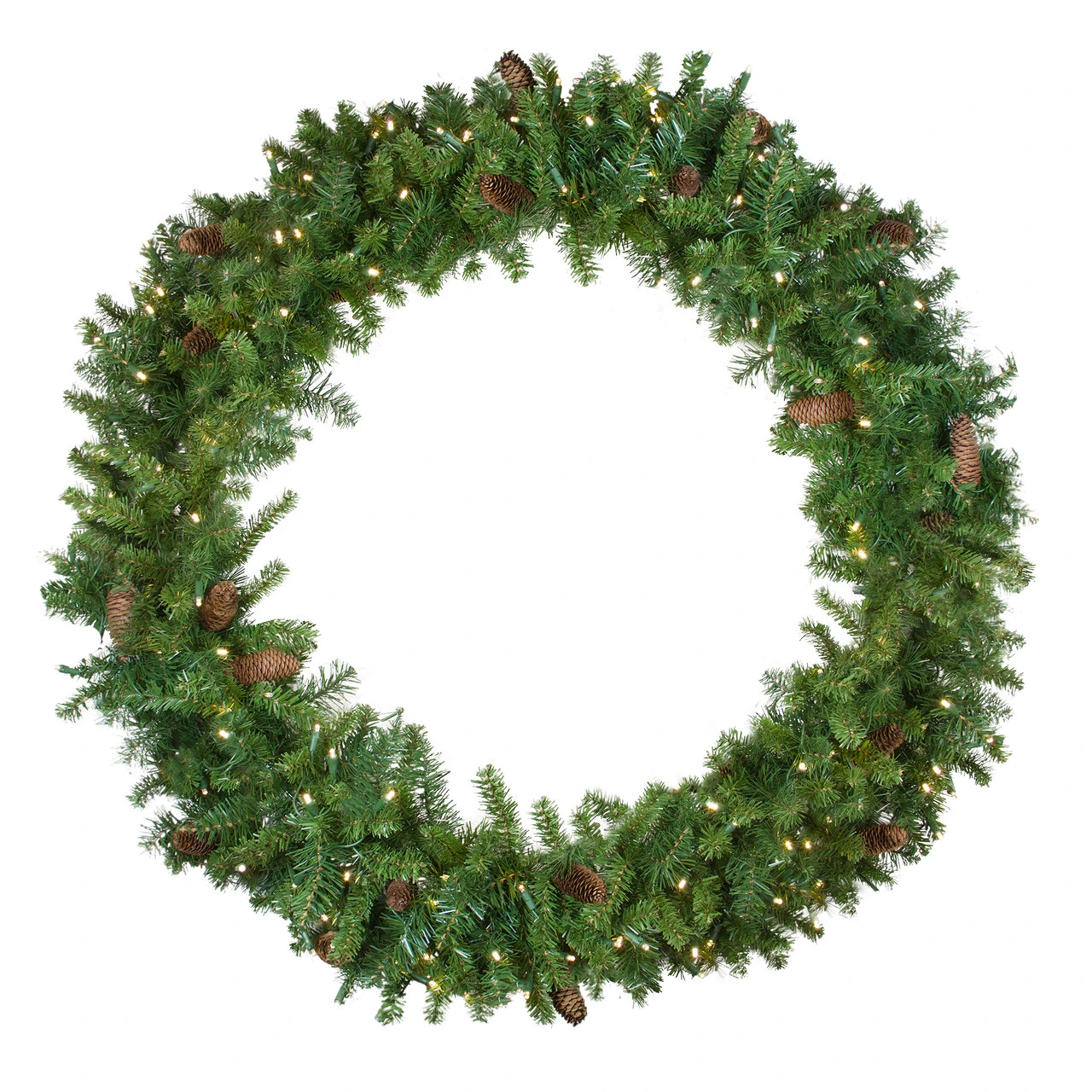 Pre-Lit LED Dakota Red Pine Artificial Christmas Wreath - 48-Inch, Warm White Lights 3 Pre-Lit LED Dakota Red Pine Artificial Christmas Wreath - 48-Inch, Warm White Lights
