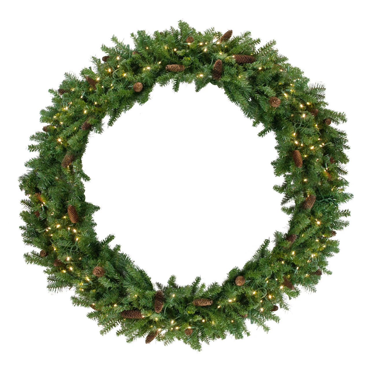 Pre-Lit Dakota Red Pine Commercial Artificial Christmas Wreath - 60-Inch, Warm White LED Lights 3 Pre-Lit Dakota Red Pine Commercial Artificial Christmas Wreath - 60-Inch, Warm White LED Lights