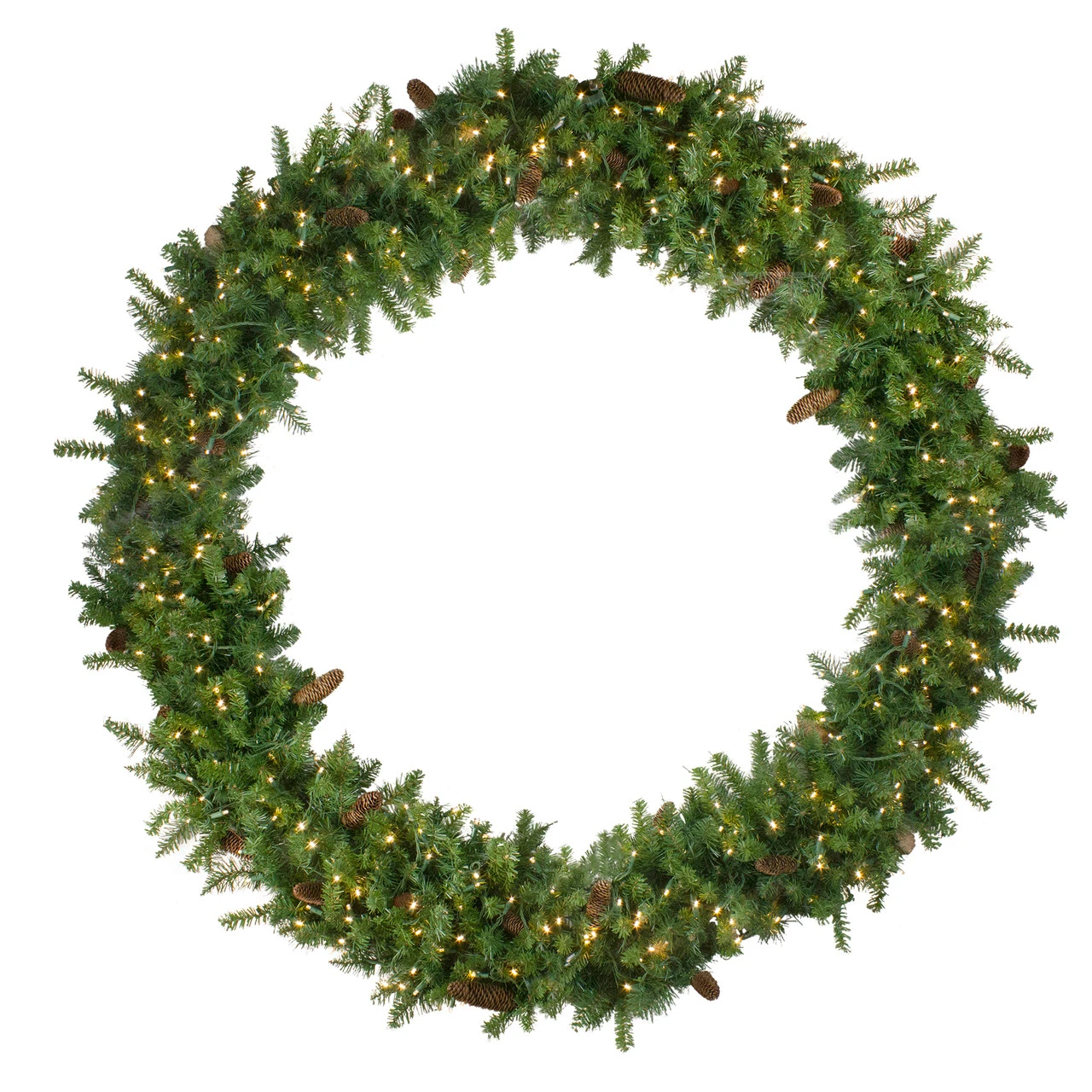 Pre-Lit Dakota Pine Artificial Christmas Wreath, 72-Inch, Warm White LED Lights 3 Pre-Lit Dakota Pine Artificial Christmas Wreath, 72-Inch, Warm White LED Lights