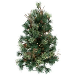 2' Pre-Lit Country Mixed Pine Artificial Christmas Wall Tree - Clear Lights