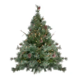 3' X 40" Pre-Lit Country Mixed Pine Artificial Christmas Wall Or Door Tree - Clear Lights
