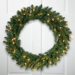 Pre-Lit Buffalo Fir Artificial Christmas Wreath - 30-Inch, Clear Lights