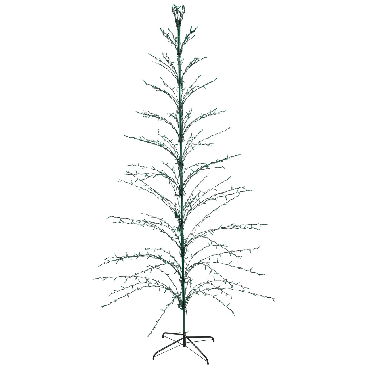 9' Black Pre-Lit Artificial Cascade Twig Christmas Tree - Green Lights 4 9' Black Pre-Lit Artificial Cascade Twig Christmas Tree - Green Lights - Image 2