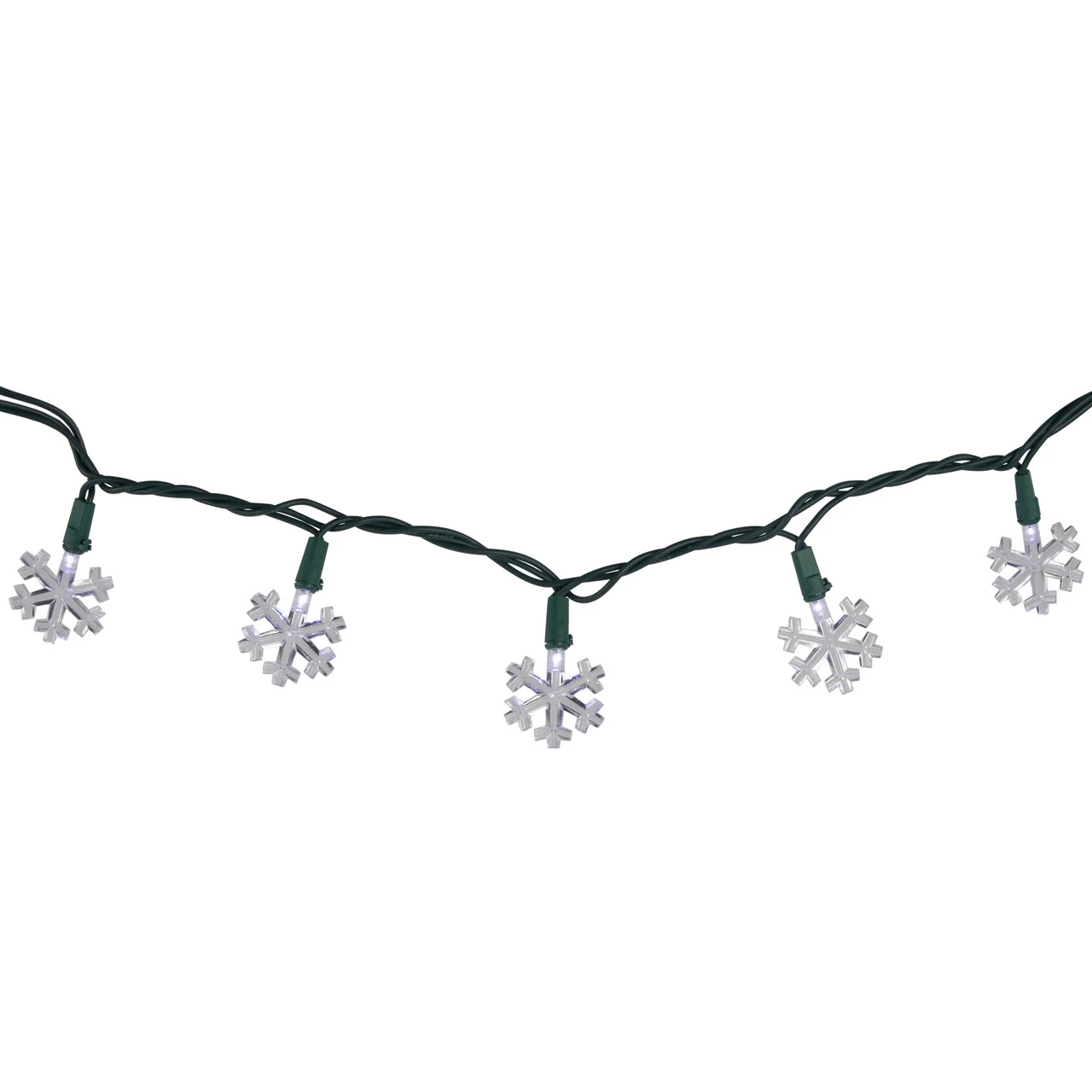 20-Count Pure White LED Snowflake Christmas Light Set, 4.5ft Green Wire 6 20-Count Pure White LED Snowflake Christmas Light Set, 4.5ft Green Wire - Image 4