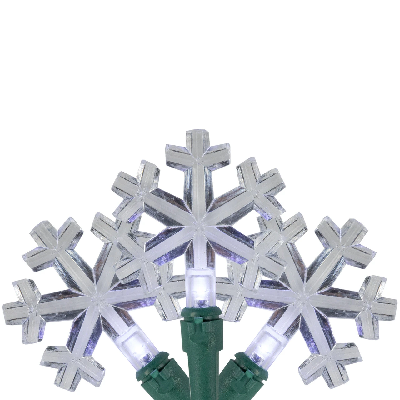 20-Count Pure White LED Snowflake Christmas Light Set, 4.5ft Green Wire 4 20-Count Pure White LED Snowflake Christmas Light Set, 4.5ft Green Wire - Image 2