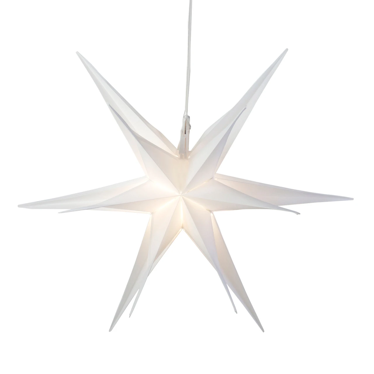 22" White LED Lighted Foldable Moravian Star Hanging Christmas Decoration 4 22" White LED Lighted Foldable Moravian Star Hanging Christmas Decoration - Image 2