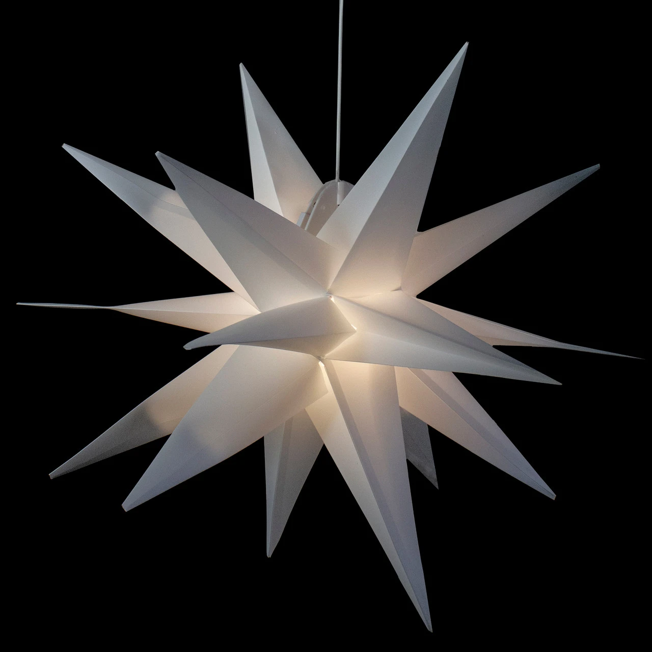 22" White LED Lighted Foldable Moravian Star Hanging Christmas Decoration 5 22" White LED Lighted Foldable Moravian Star Hanging Christmas Decoration - Image 3