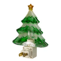 5.5" Green And White Beaded Frosted Christmas Tree Night Light -Christmas Decoration Store northlightct 70 636 107 2 86189.1667569521