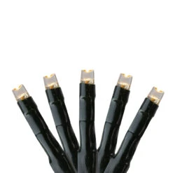 200 Warm White Multi-Function LED Cluster Christmas Lights - 5.75 Ft Green Wire