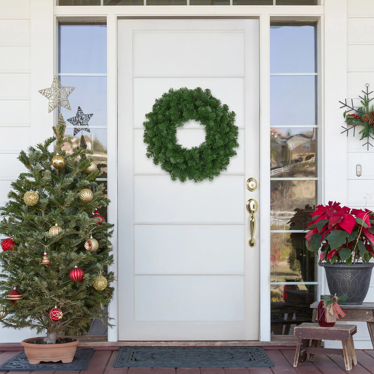 Deluxe Windsor Full Pine Artificial Christmas Wreath - 24-Inch, Unlit 3 Deluxe Windsor Full Pine Artificial Christmas Wreath - 24-Inch, Unlit