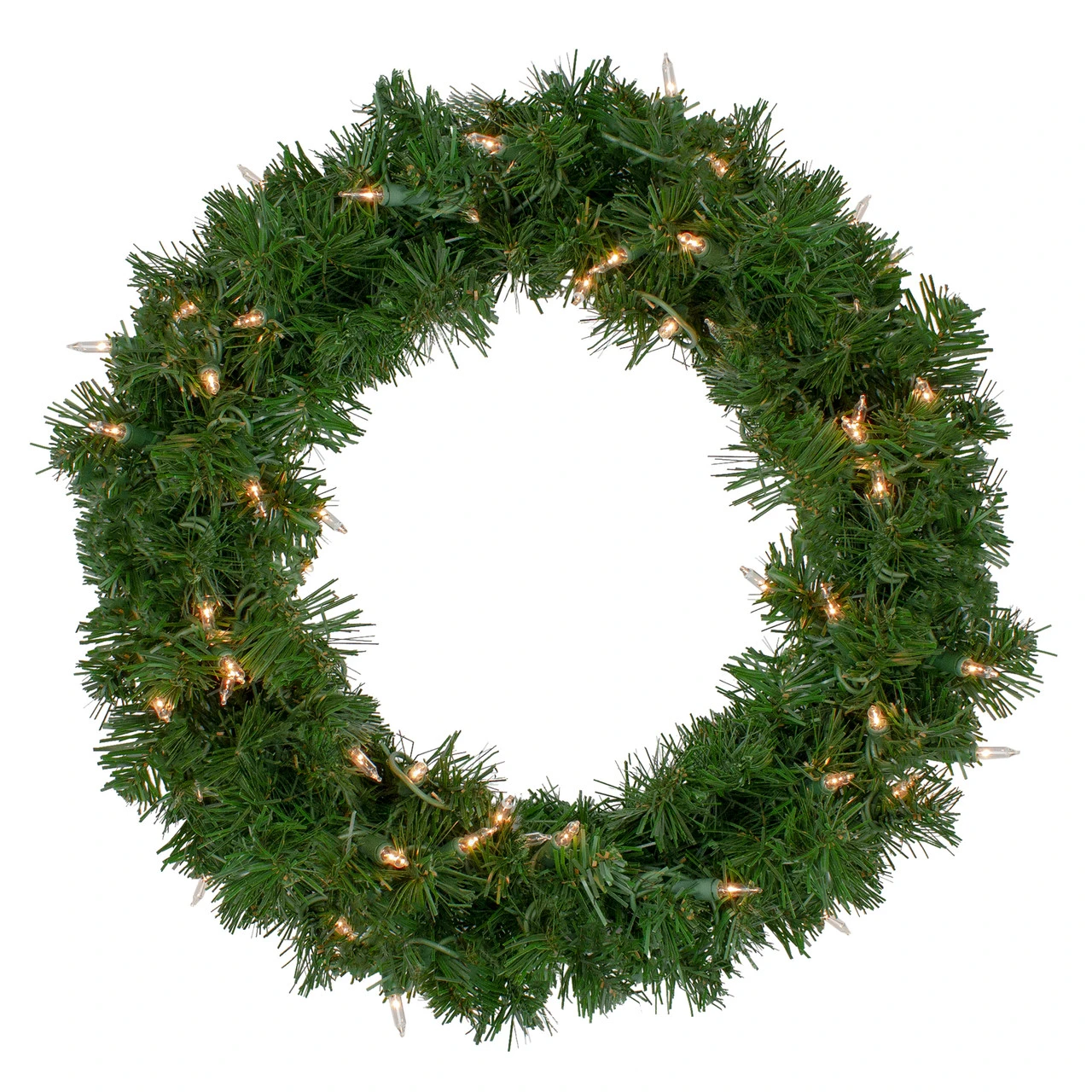 18" Deluxe Windsor Pine Artificial Christmas Wreath - Clear Lights 4 18" Deluxe Windsor Pine Artificial Christmas Wreath - Clear Lights - Image 2