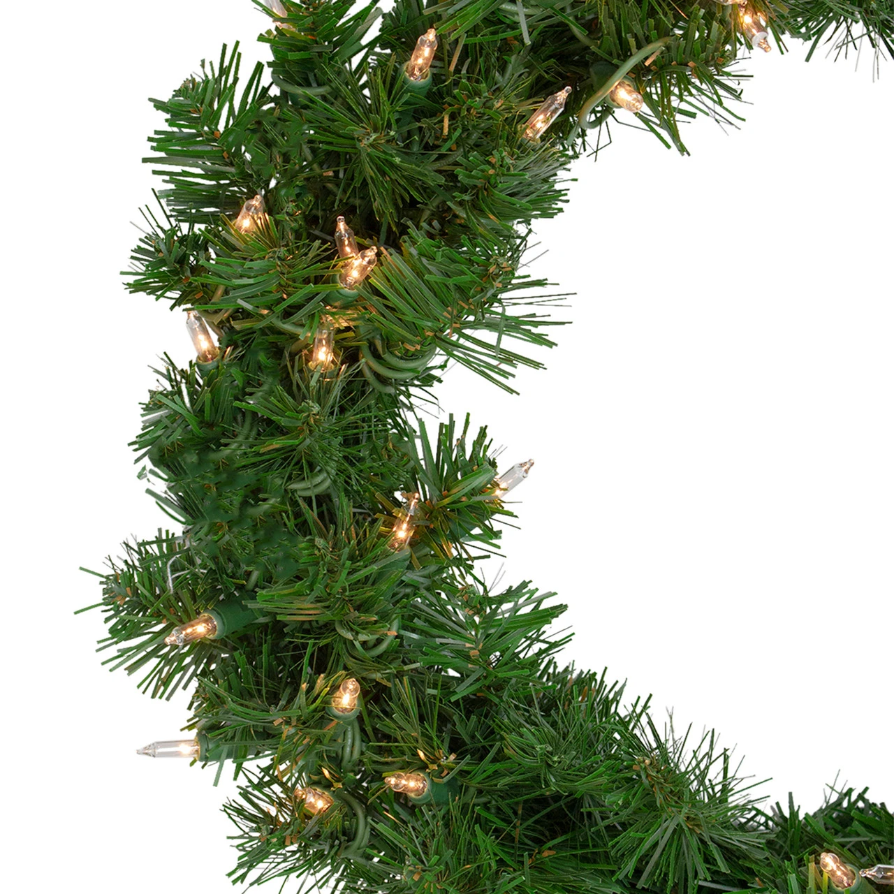 18" Deluxe Windsor Pine Artificial Christmas Wreath - Clear Lights 5 18" Deluxe Windsor Pine Artificial Christmas Wreath - Clear Lights - Image 3
