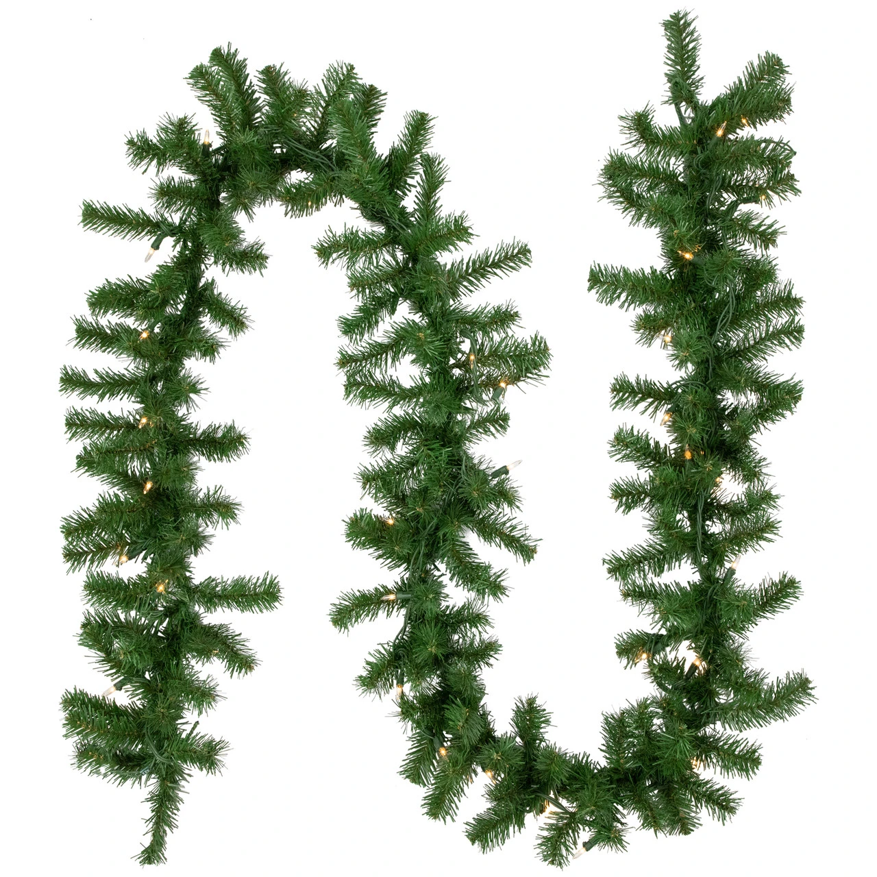 9' X 10" Pre-Lit Dorchester Pine Artificial Christmas Garland, Clear Lights 3 9' X 10" Pre-Lit Dorchester Pine Artificial Christmas Garland, Clear Lights