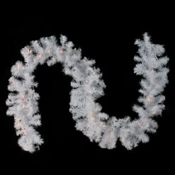 9' X 12" Pre-Lit White Crystal Spruce Artificial Christmas Garland - Clear Dura Lights