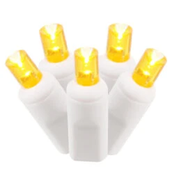 50-Count Orange LED Wide Angle Christmas Lights - 23.25' White Wire