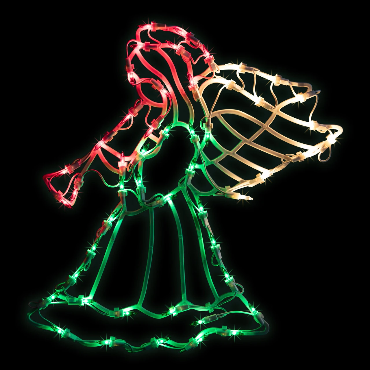 18" Lighted Trumpeting Angel Christmas Window Silhouette Decoration 3 18" Lighted Trumpeting Angel Christmas Window Silhouette Decoration