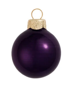 8ct Purple Pearl Glass Christmas Ball Ornaments 3.25" (80mm)