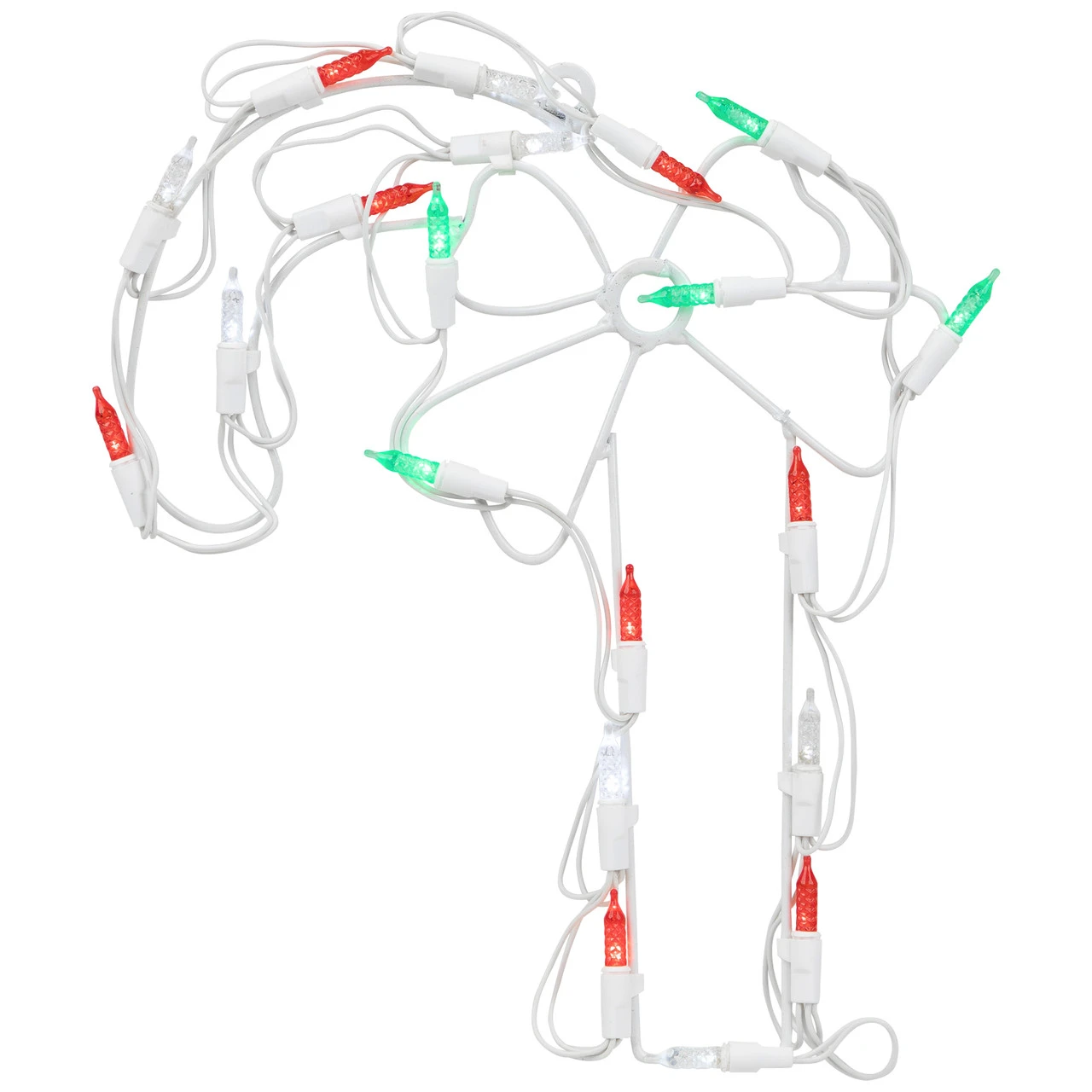 12" Battery Operated LED Candy Cane Christmas Window Silhouette Decoration 4 12" Battery Operated LED Candy Cane Christmas Window Silhouette Decoration - Image 2