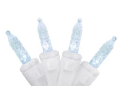 Set Of 60 Crystal White LED Mini Dripping Icicle Christmas Lights 37.25 Ft - White Wire