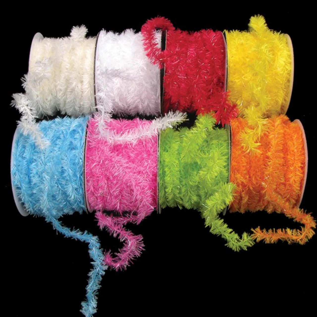 Ivory Fuzzy Boa Party Garland 0.75" X 55 Yards 4 Ivory Fuzzy Boa Party Garland 0.75" X 55 Yards - Image 2