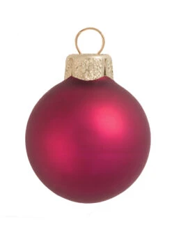 40ct Berry Red Matte Glass Ball Christmas Ornaments 1.25" (30mm)