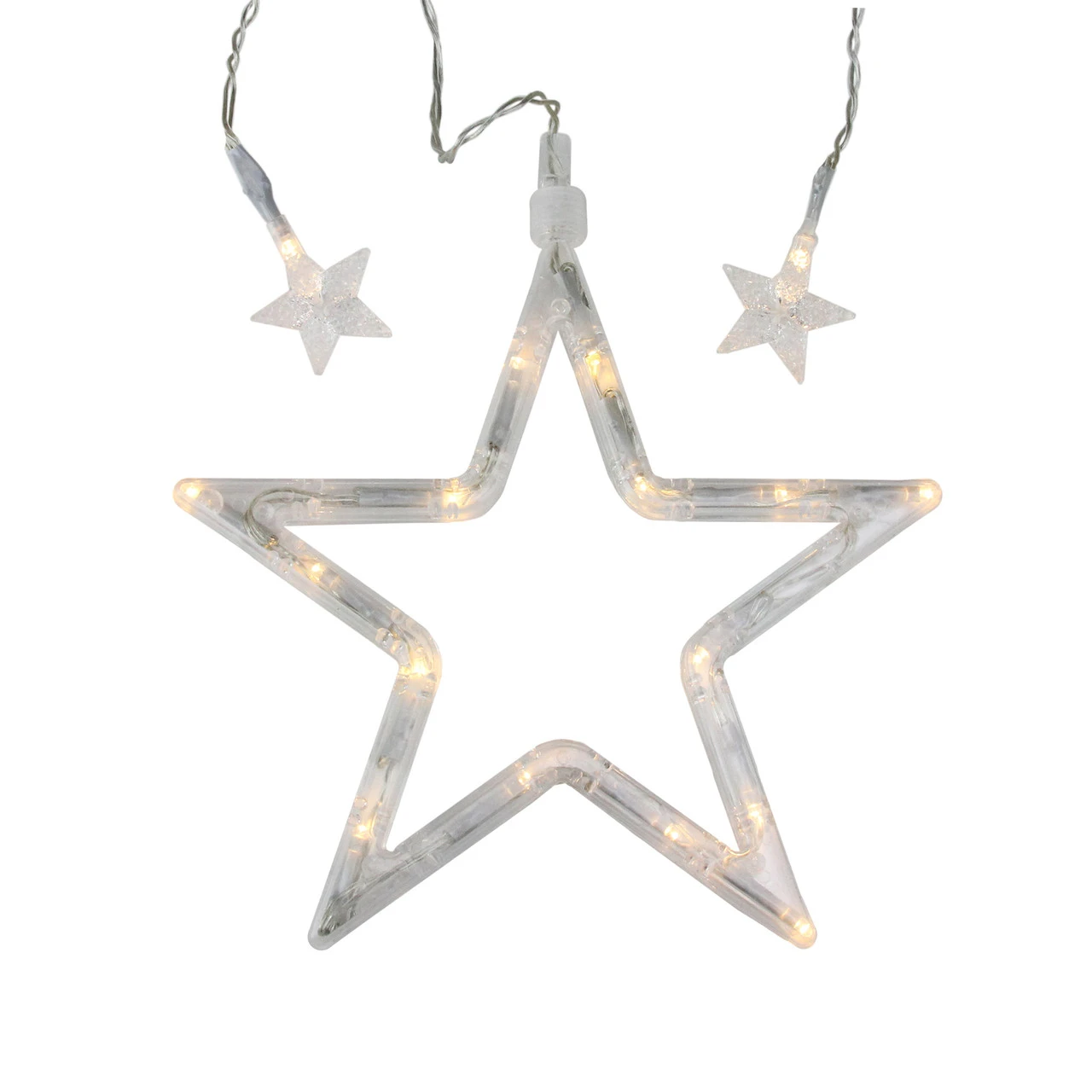 100 Clear LED Star Window Curtain Christmas Lights - 3.3 Ft Clear Wire 3 100 Clear LED Star Window Curtain Christmas Lights - 3.3 Ft Clear Wire