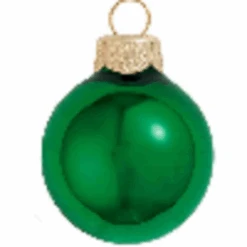 40ct Green Shiny Glass Christmas Ball Ornaments 1.25" (30mm)
