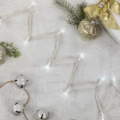 50ct Pure White LED Mini Christmas Lights, 16.25ft White Wire