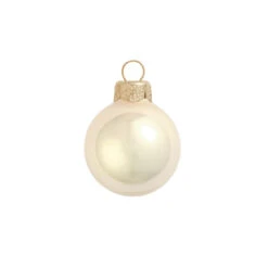 4ct Pearl Champagne Gold Glass Ball Christmas Ornaments 4.75" (120mm)