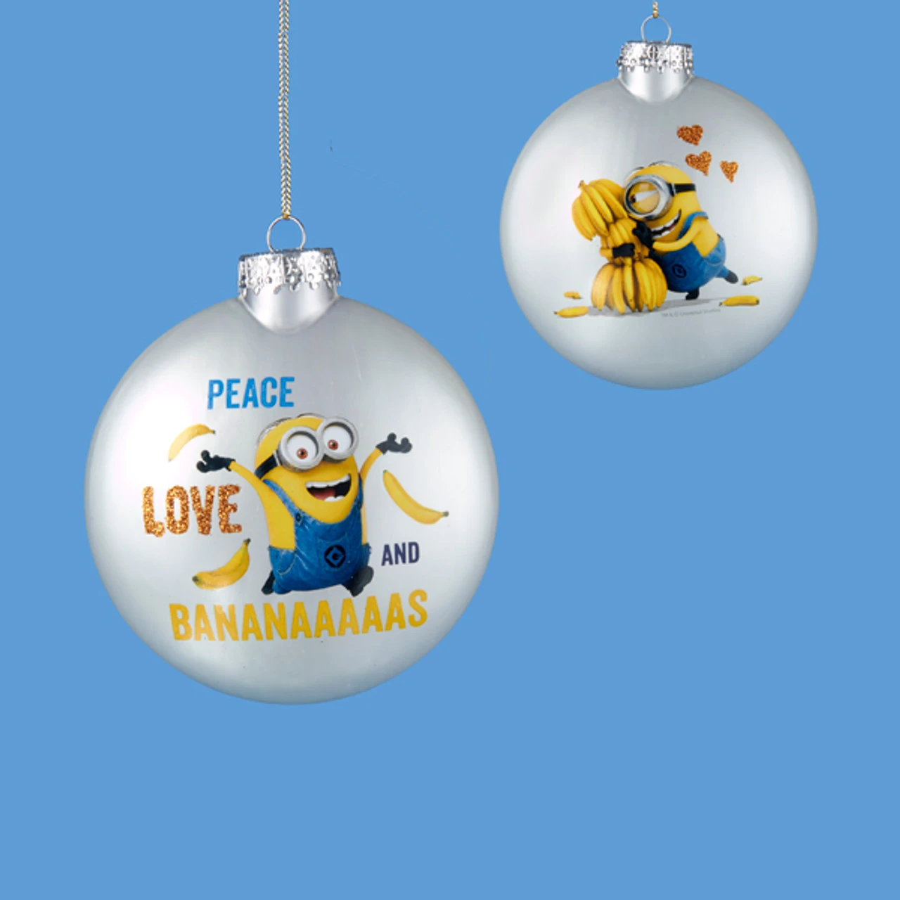 3.25" Despicable Me Double-Sided "Peace, Love, And Bananaaaaas!" Christmas Disc Ornament 3 3.25" Despicable Me Double-Sided "Peace, Love, And Bananaaaaas!" Christmas Disc Ornament