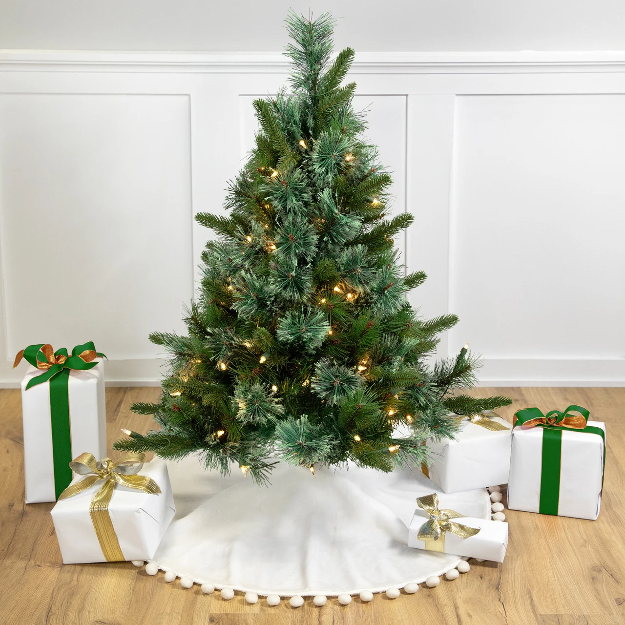 3' X 29" Pre-Lit Ashcroft Cashmere Pine Full Artificial Christmas Tree - Clear Dura Lights 3 3' X 29" Pre-Lit Ashcroft Cashmere Pine Full Artificial Christmas Tree - Clear Dura Lights