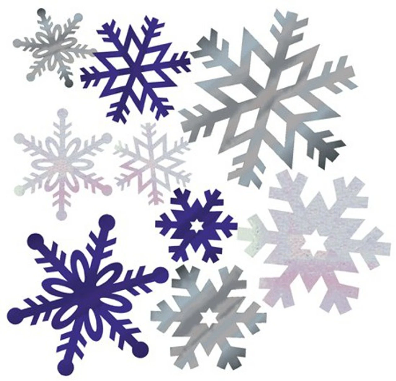 Club Pack Of 144 Silver And Blue Foil Christmas Snowflake Cutout Decorations 12" 3 Club Pack Of 144 Silver And Blue Foil Christmas Snowflake Cutout Decorations 12"