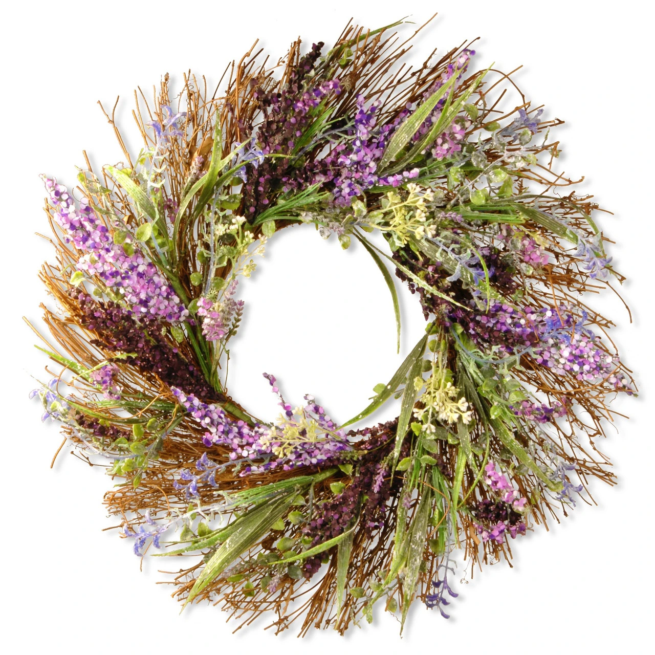 Mixed Leaf Spring Artificial Wreath - 22-Inch, Unlit 3 Mixed Leaf Spring Artificial Wreath - 22-Inch, Unlit