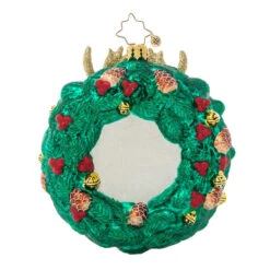 Christopher Radko Rustic Reindeer Wreath Glass Christmas Ornament 1021164 -Christmas Decoration Store radko201021164 3 98686.1676498465