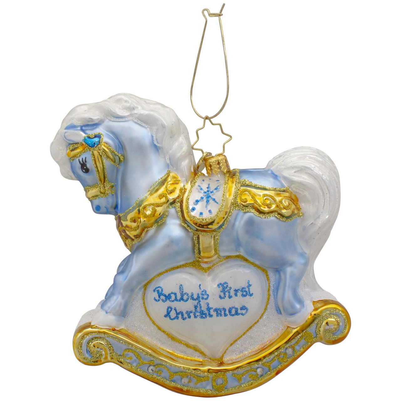 Christopher Radko Baby's First Christmas Blue Foal Glass Ornament 1020687 3 Christopher Radko Baby's First Christmas Blue Foal Glass Ornament 1020687