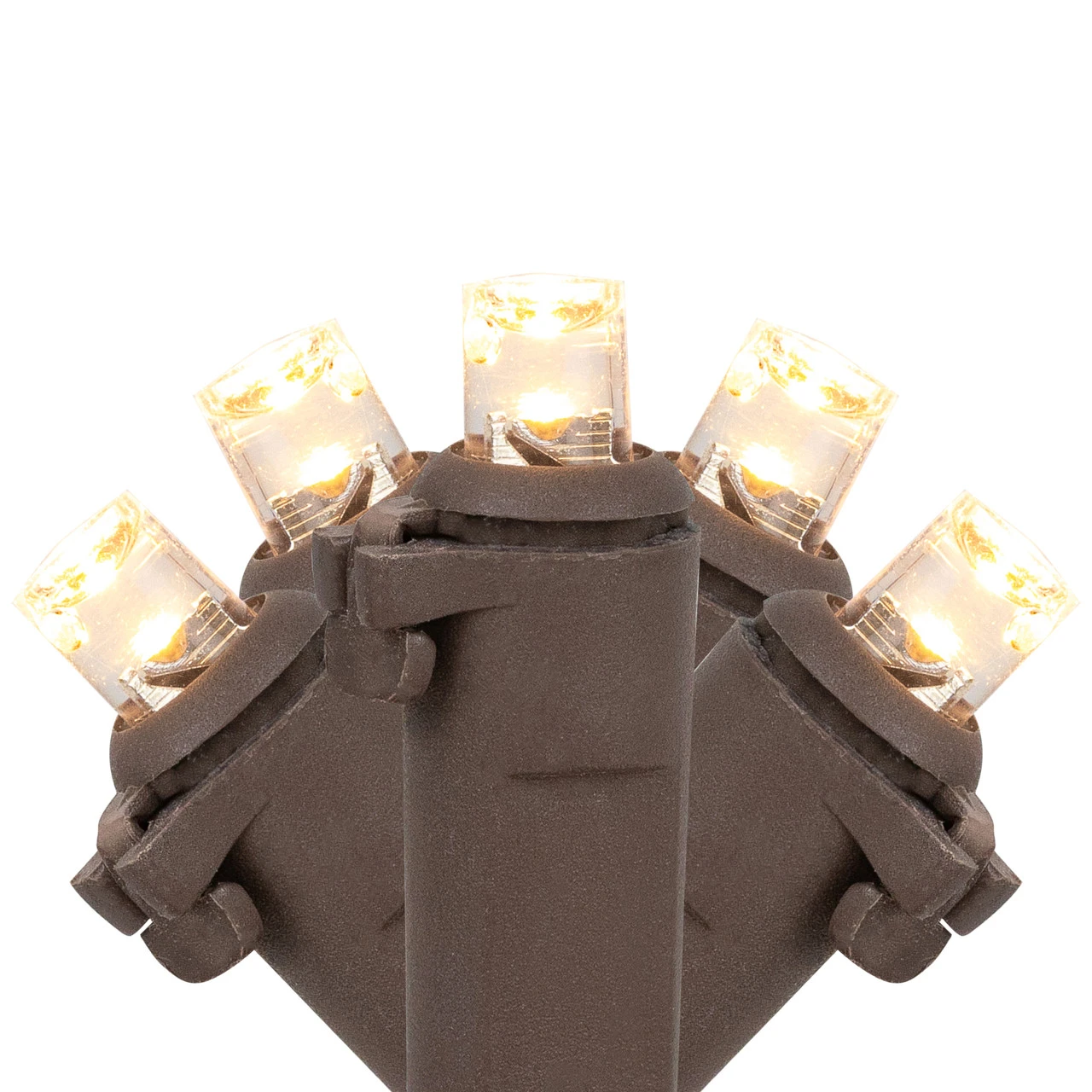 50ct Warm White LED Wide Angle Christmas Lights, 16.25ft Brown Wire 4 50ct Warm White LED Wide Angle Christmas Lights, 16.25ft Brown Wire - Image 2