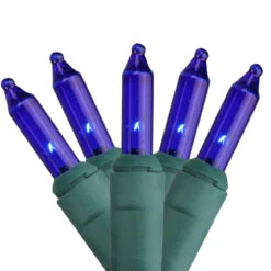 150ct Blue Mini Incandescent Christmas Lights - 37.5' Green Wire