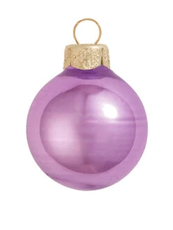 4ct Soft Lavender Pearl Glass Christmas Ball Ornaments 4.75" (120mm)
