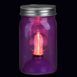 6.5" Battery Operated LED Edison Bulb Vintage-Style Purple Glass Mason Jar Lantern 5 6.5" Battery Operated LED Edison Bulb Vintage-Style Purple Glass Mason Jar Lantern -Christmas Decoration Store roman 160021 2 10855.1667586103