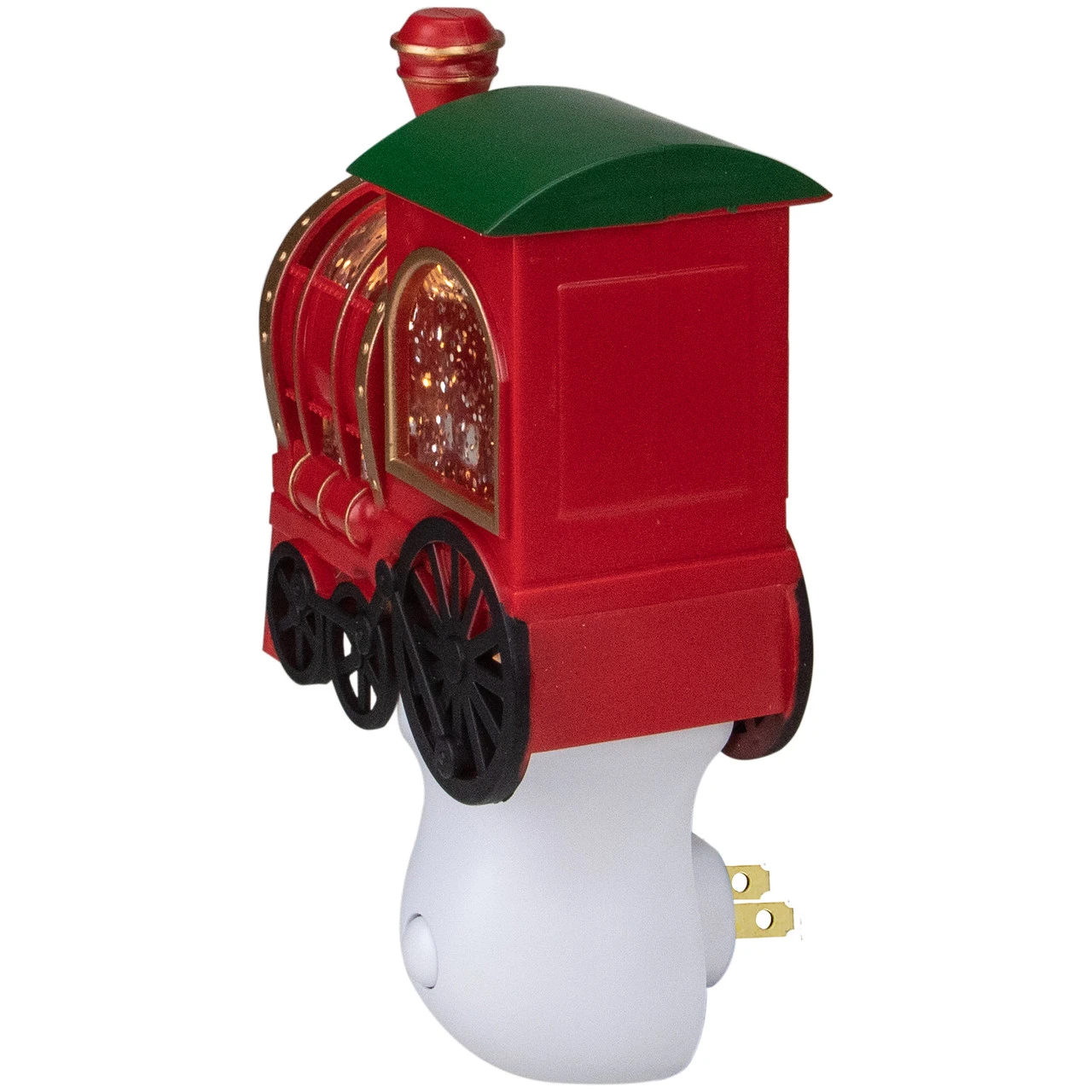 6.5" Red, Green And Gold Glitter Bubble Lamp Christmas Train Night Light 7 6.5" Red, Green And Gold Glitter Bubble Lamp Christmas Train Night Light - Image 5